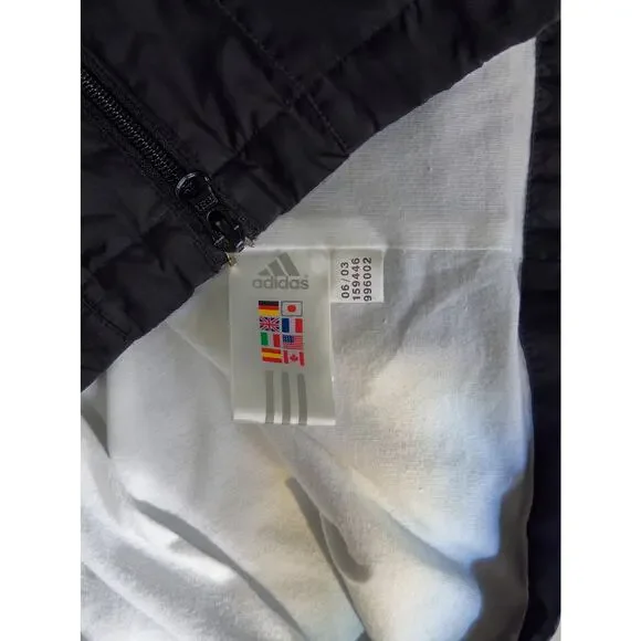 Adidas Mens 3 stripe hoodie track jacket sz S Run black windbreaker full zip - Picture 5 of 6